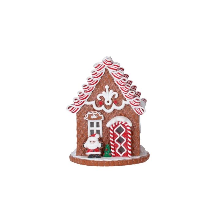 Gisela Graham Light Up Gingerbread House - Santa